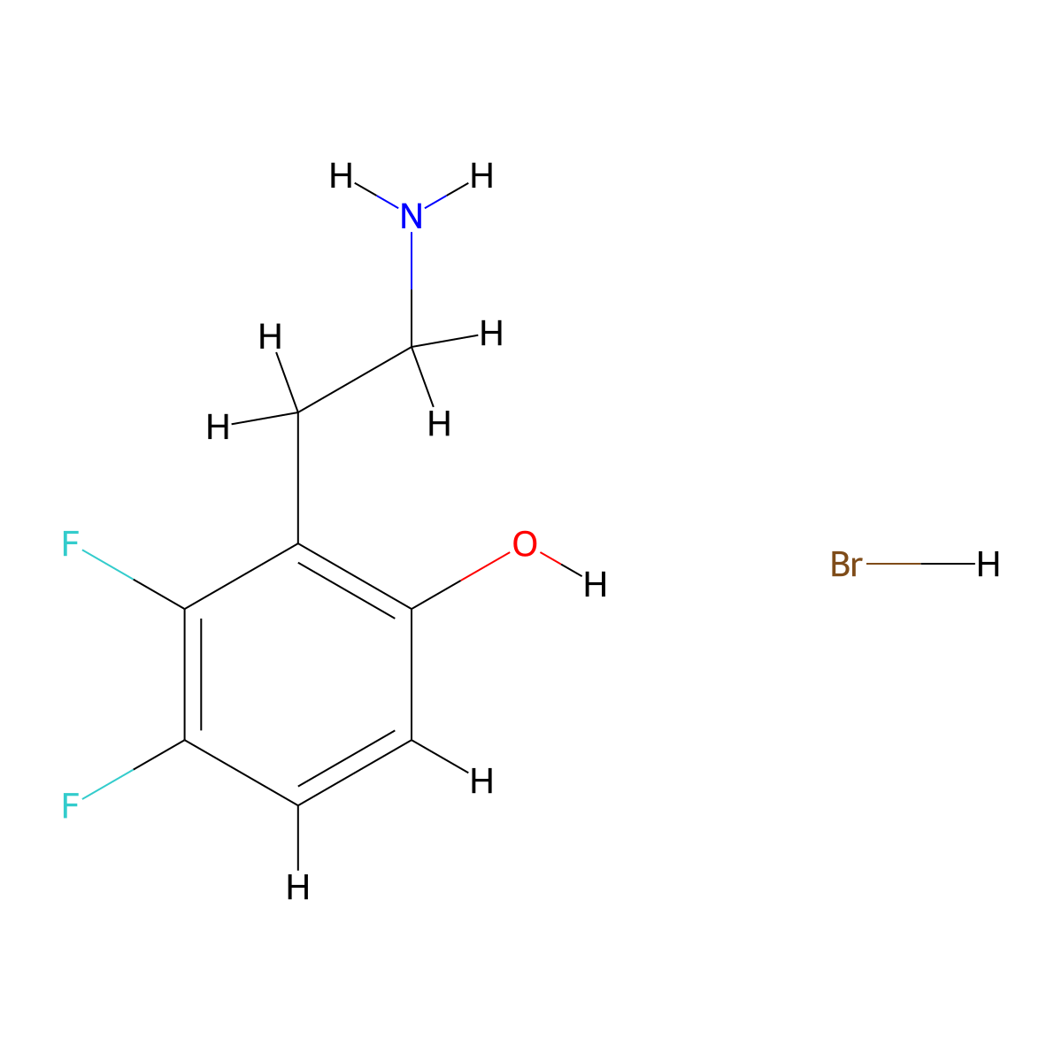 2-(2-Aminoethyl)-3,4-difluorophenol hydrobromide molecular structure, CAS 3026677-19-7