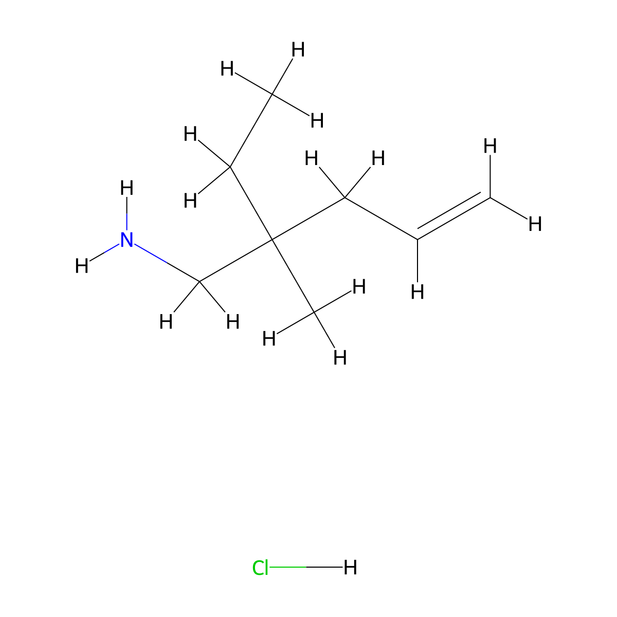2-Ethyl-2-methylpent-4-en-1-amine;hydrochloride molecular structure, CAS 3026677-25-5