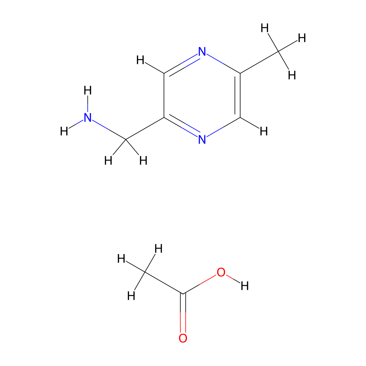 (5-Methylpyrazin-2-YL)methanamine acetate molecular structure, CAS 3026677-38-0