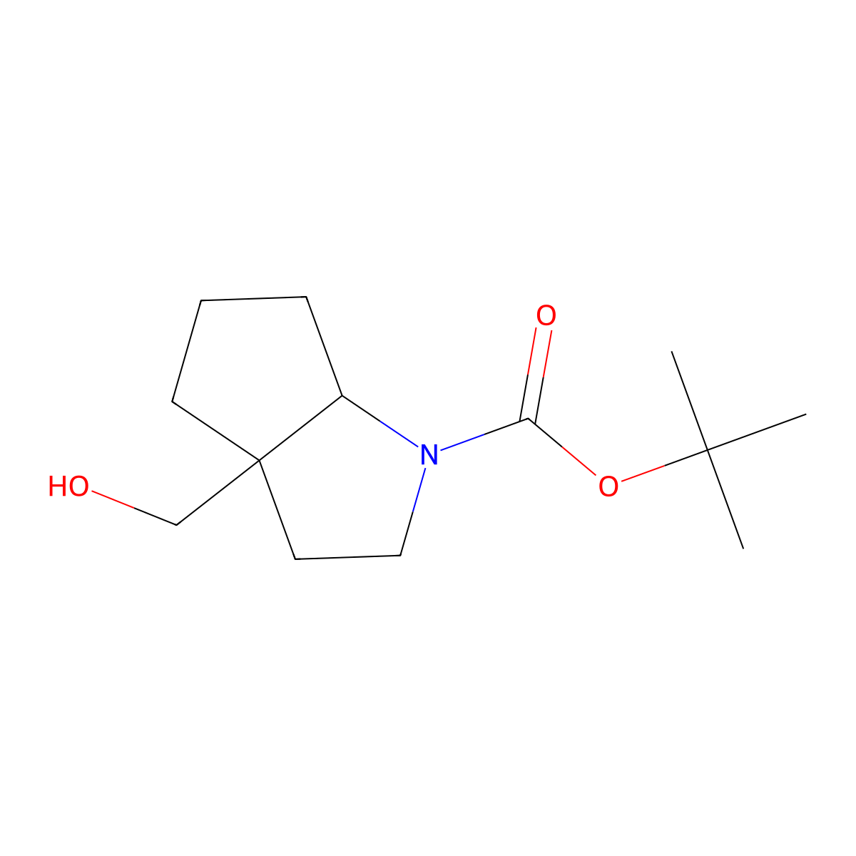 tert-butyl 3a-(hydroxymethyl)-hexahydrocyclopenta[b]pyrrole-1(2H)-carboxylate molecular structure, CAS 3026677-39-1