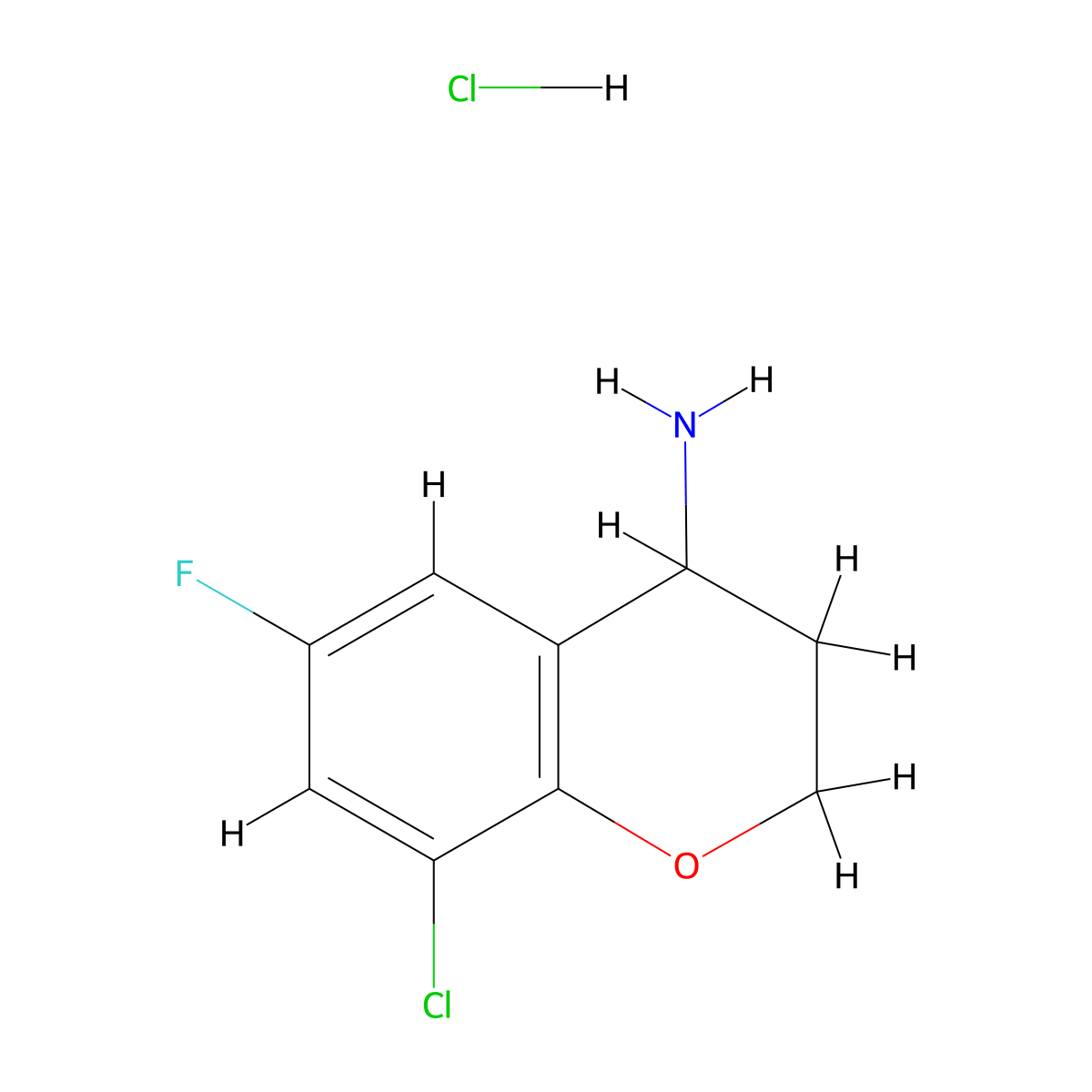 8-Chloro-6-fluorochroman-4-amine hydrochloride molecular structure, CAS 3026677-47-1