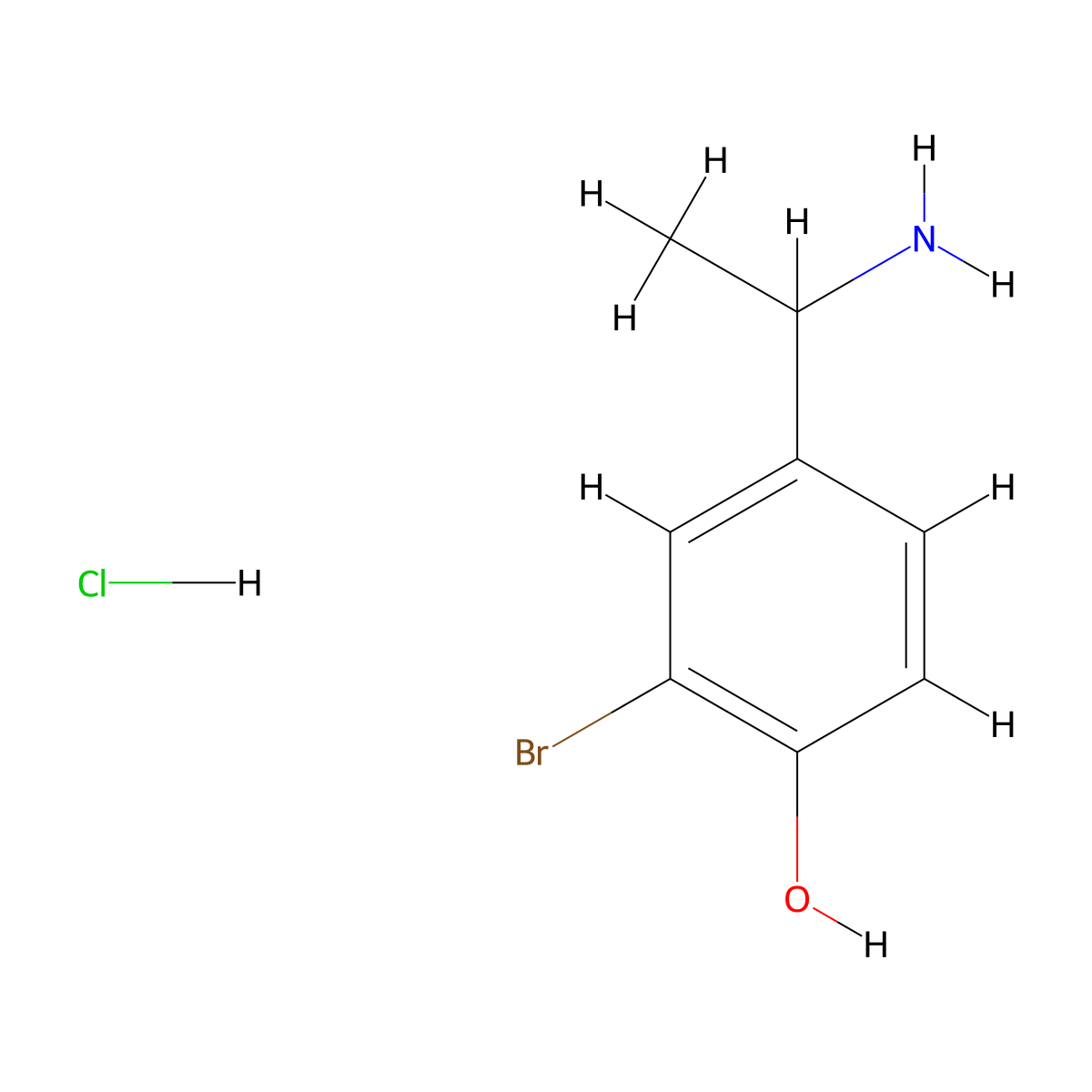 4-(1-Aminoethyl)-2-bromophenol hydrochloride molecular structure, CAS 3026677-49-3