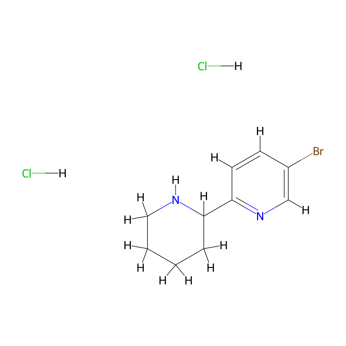 5-Bromo-2-(piperidin-2-yl)pyridine dihydrochloride molecular structure, CAS 3026677-51-7