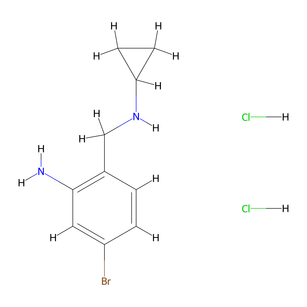 5-Bromo-2-[(cyclopropylamino)methyl]aniline dihydrochloride molecular structure, CAS 3026690-46-7