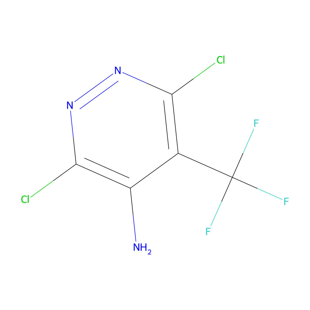 3,6-Dichloro-5-(trifluoromethyl)pyridazin-4-amine molecular structure, CAS 3026690-48-9
