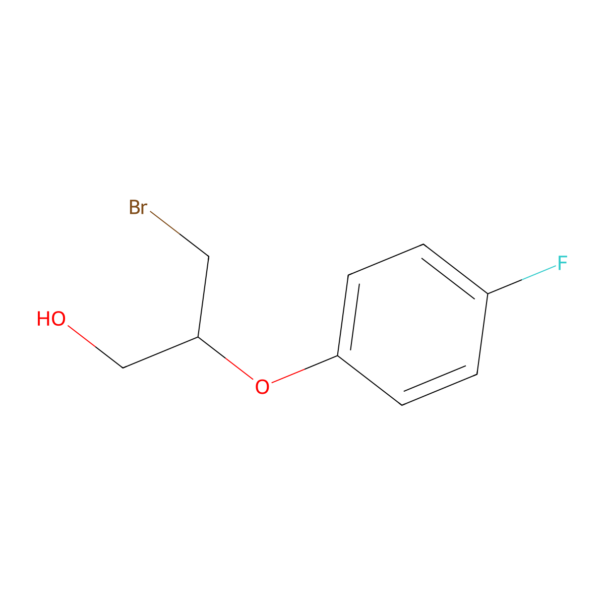 3-Bromo-2-(4-fluorophenoxy)propan-1-ol molecular structure, CAS 3026690-61-6