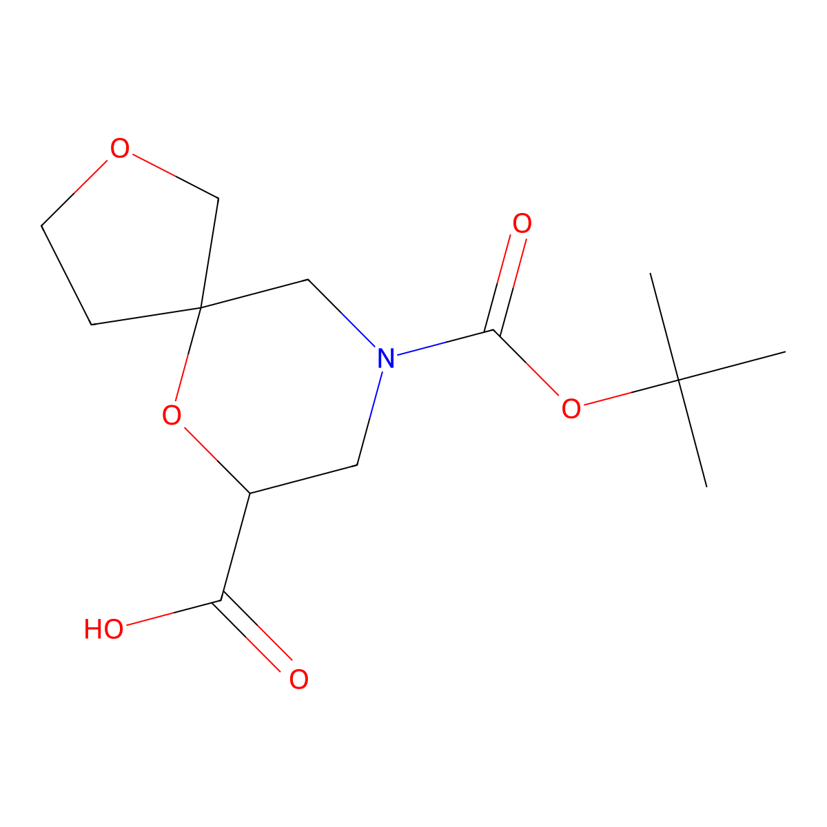 9-[(Tert-butoxy)carbonyl]-2,6-dioxa-9-azaspiro[4.5]decane-7-carboxylic acid molecular structure, CAS 3026690-69-4