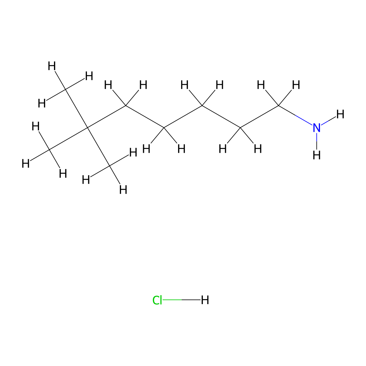 6,6-Dimethylheptan-1-amine hydrochloride molecular structure, CAS 3026690-76-3