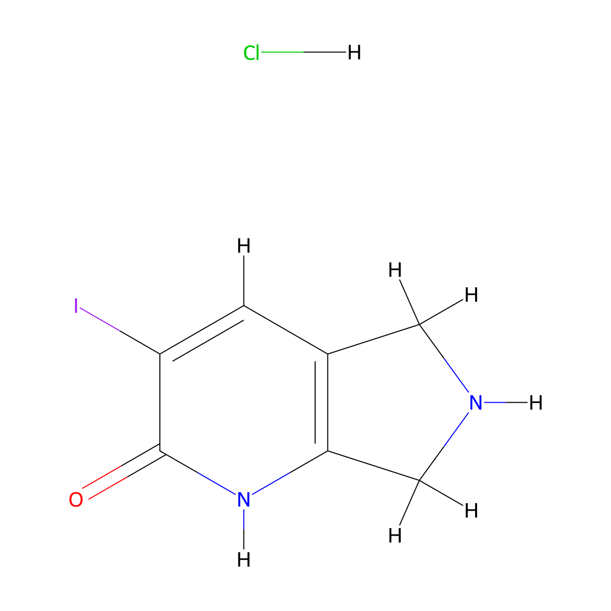 3-iodo-5H,6H,7H-pyrrolo[3,4-b]pyridin-2-ol hydrochloride molecular structure, CAS 3026690-83-2