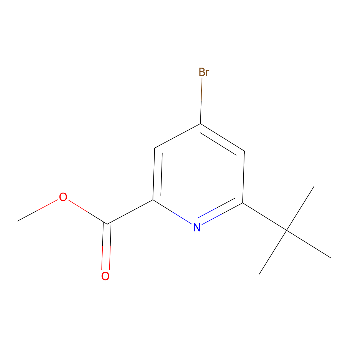 Methyl 4-bromo-6-(tert-butyl)picolinate molecular structure, CAS 3026690-87-6