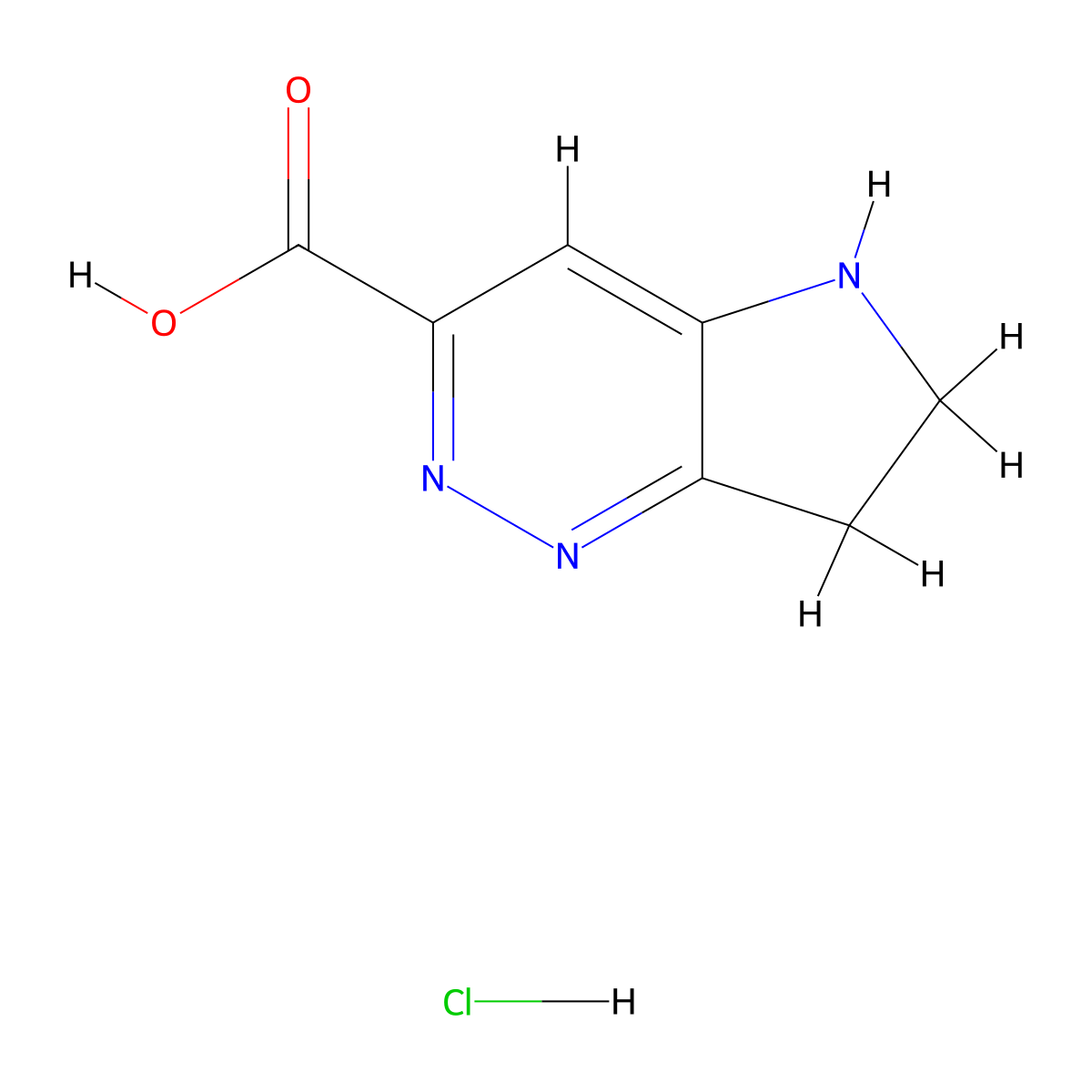 5H,6H,7H-pyrrolo[3,2-c]pyridazine-3-carboxylic acid hydrochloride molecular structure, CAS 3026690-99-0