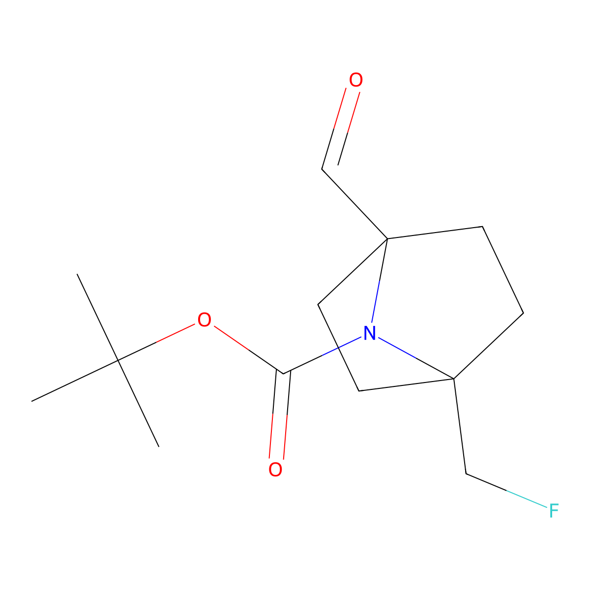 Tert-butyl 1-(fluoromethyl)-4-formyl-7-azabicyclo[2.2.1]heptane-7-carboxylate molecular structure, CAS 3026691-04-0