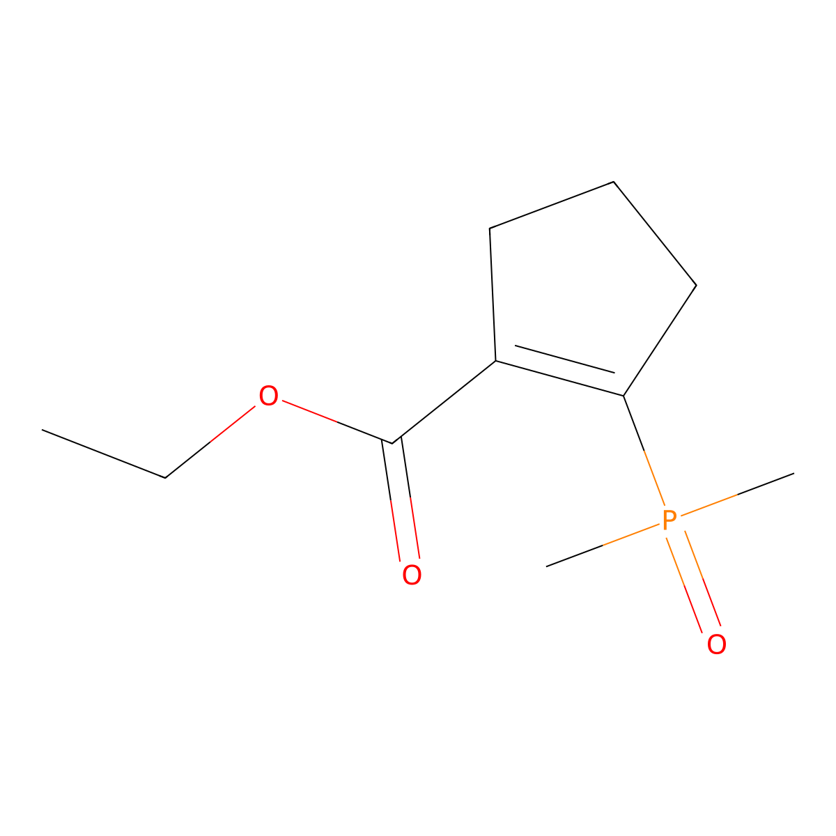Ethyl 2-(dimethylphosphoryl)cyclopent-1-ene-1-carboxylate molecular structure, CAS 3026691-07-3
