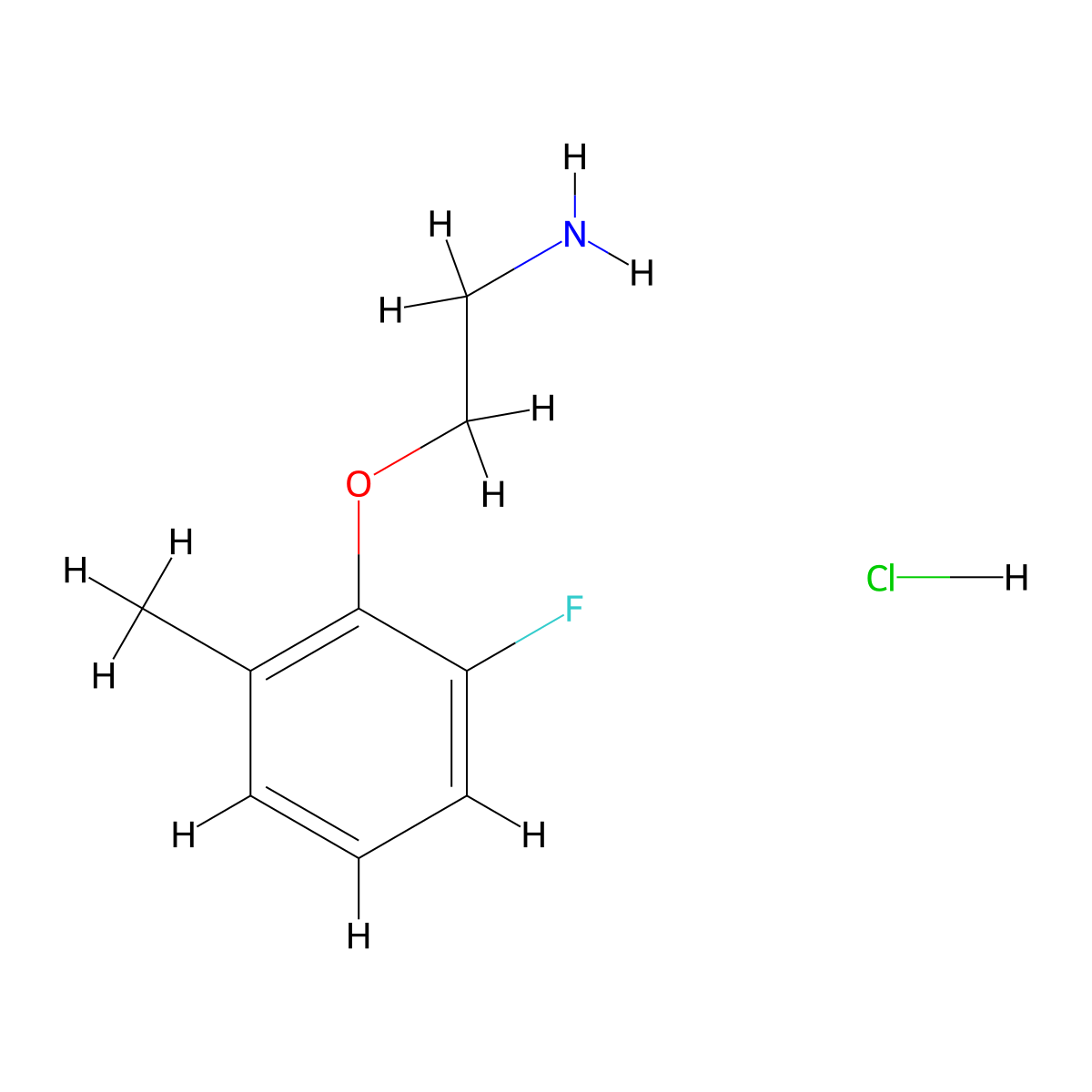 2-(2-Fluoro-6-methylphenoxy)ethan-1-amine hydrochloride molecular structure, CAS 3026691-08-4