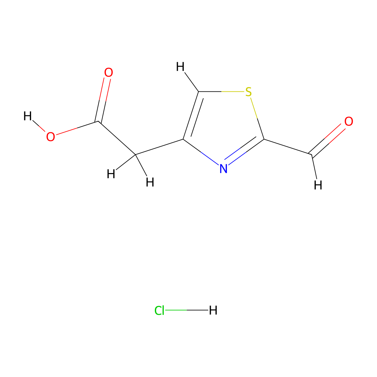 2-(2-Formyl-1,3-thiazol-4-yl)acetic acid hydrochloride molecular structure, CAS 3026691-15-3