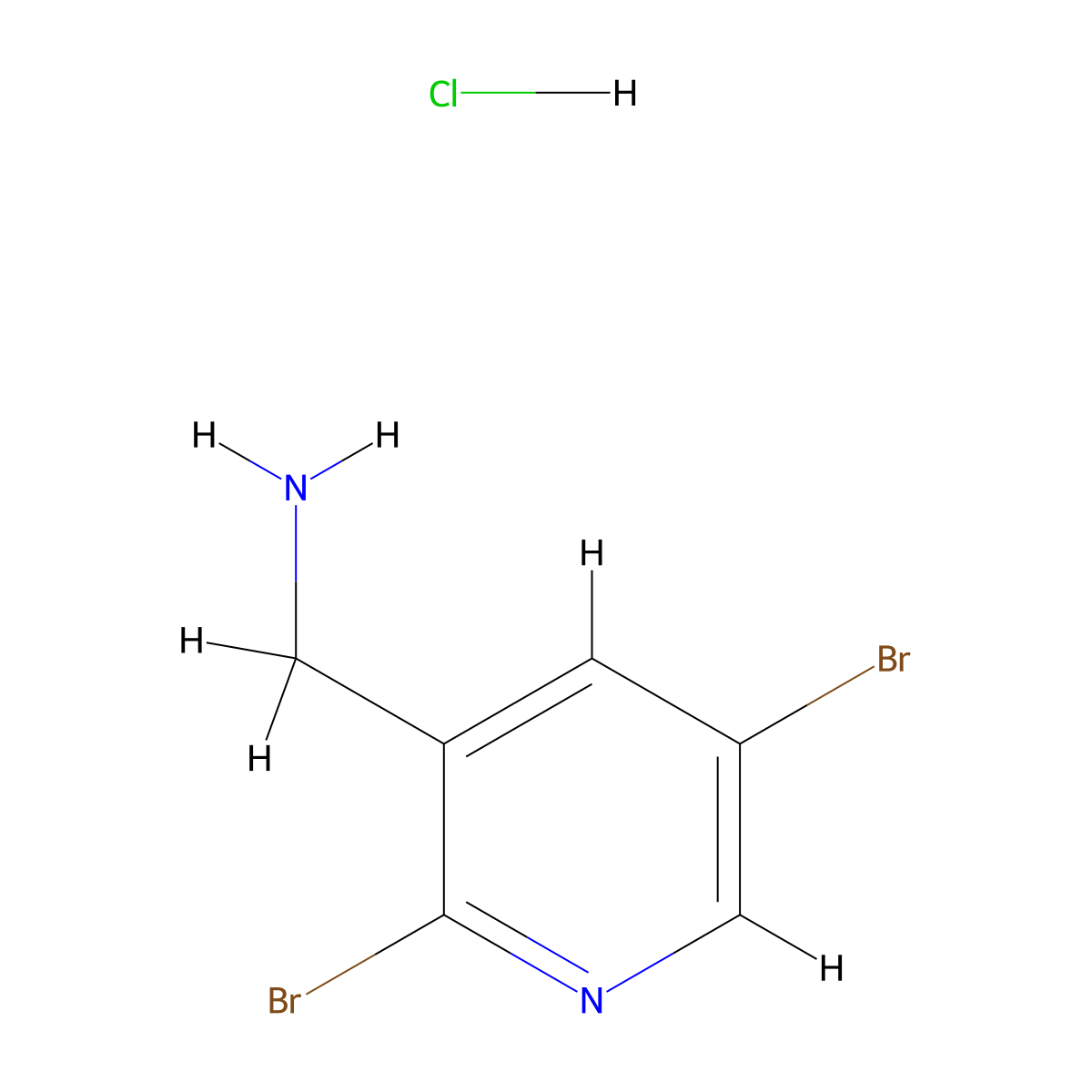 1-(2,5-Dibromopyridin-3-yl)methanamine hydrochloride molecular structure, CAS 3026691-17-5