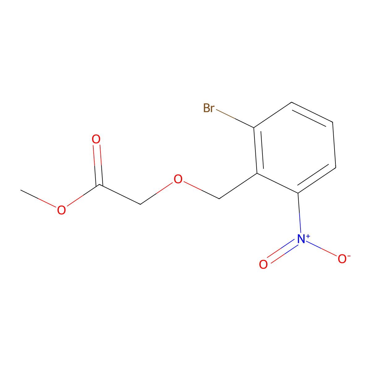 Methyl 2-((2-bromo-6-nitrobenzyl)oxy)acetate molecular structure, CAS 3026691-18-6