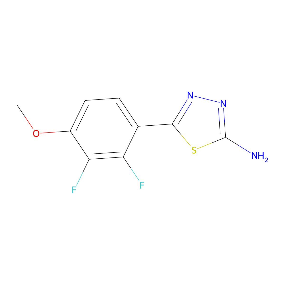 5-(2,3-Difluoro-4-methoxyphenyl)-1,3,4-thiadiazol-2-amine molecular structure, CAS 3026691-26-6