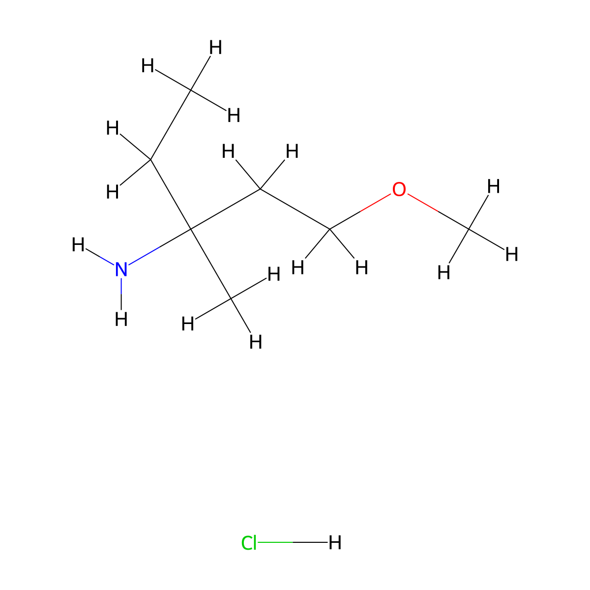 1-Methoxy-3-methylpentan-3-amine hydrochloride molecular structure, CAS 3026691-27-7