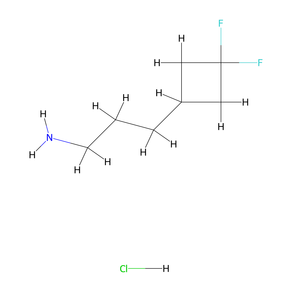 3-(3,3-Difluorocyclobutyl)propan-1-amine hydrochloride molecular structure, CAS 3026691-28-8