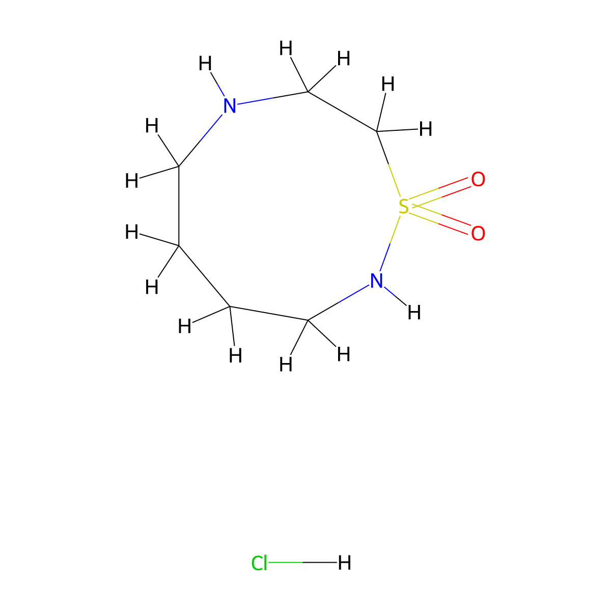 1lambda6,2,7-Thiadiazonane-1,1-dione hydrochloride molecular structure, CAS 3026691-31-3