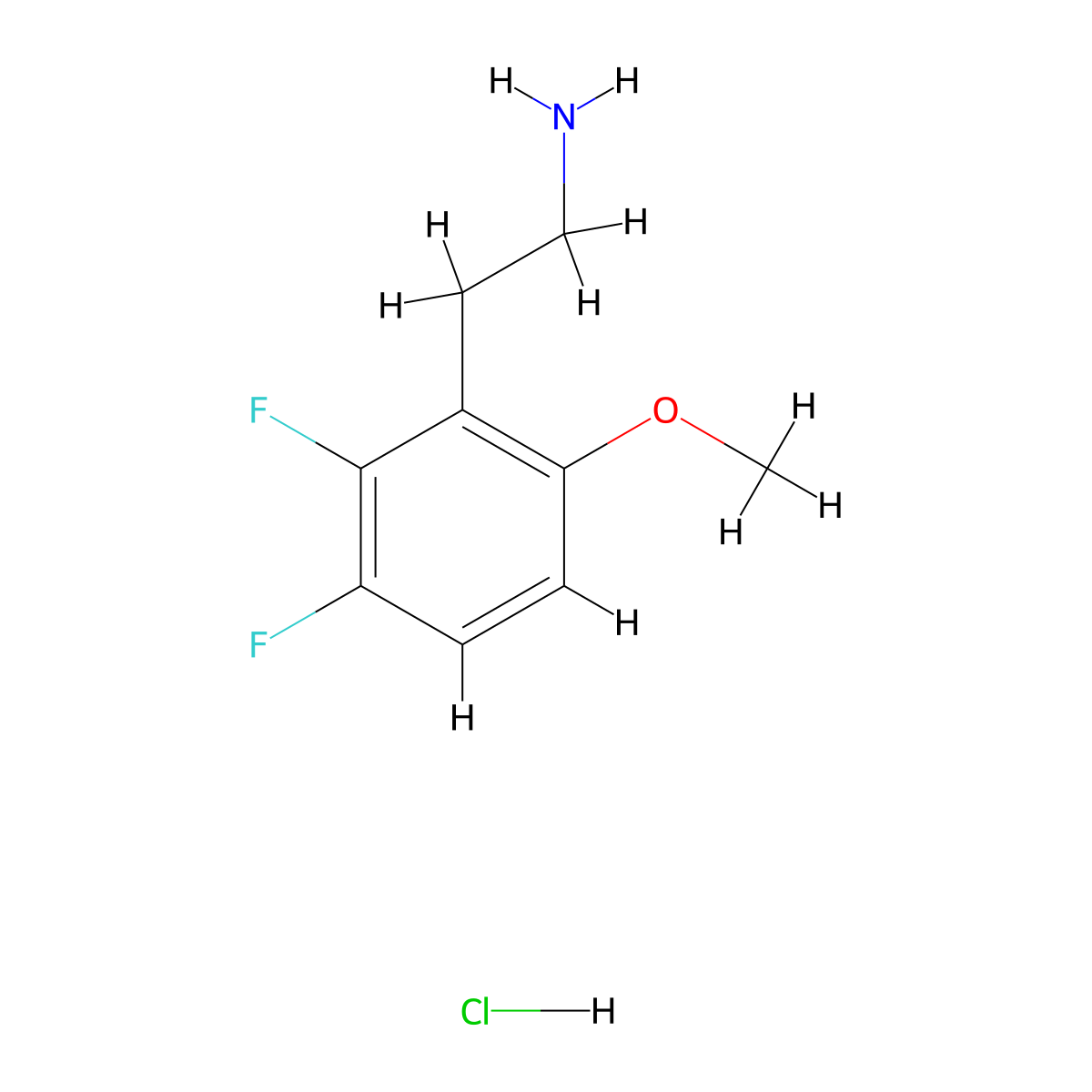 2-(2,3-Difluoro-6-methoxyphenyl)ethan-1-amine hydrochloride molecular structure, CAS 3026691-32-4