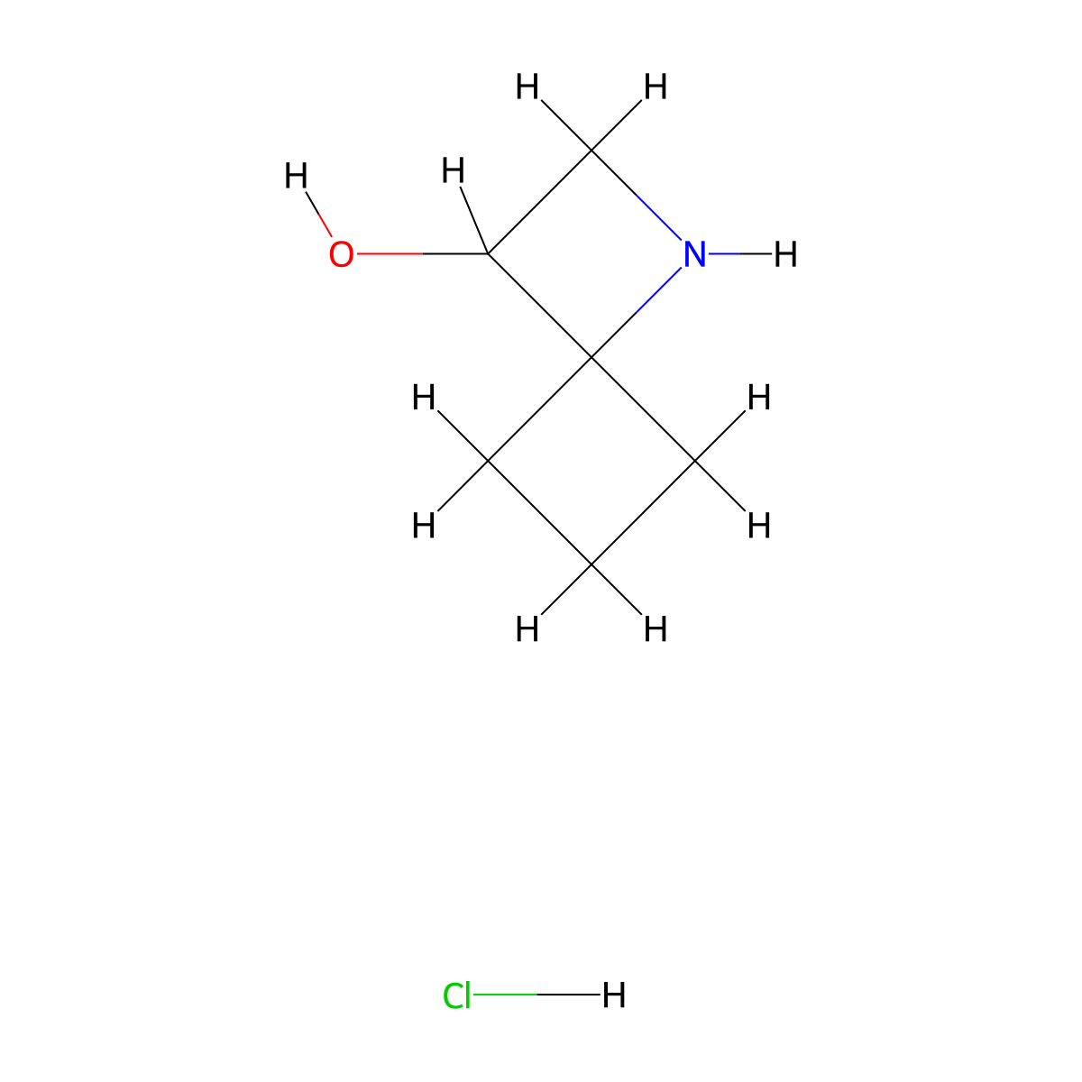 1-Azaspiro[3.3]heptan-3-OL hydrochloride molecular structure, CAS 3026696-04-5