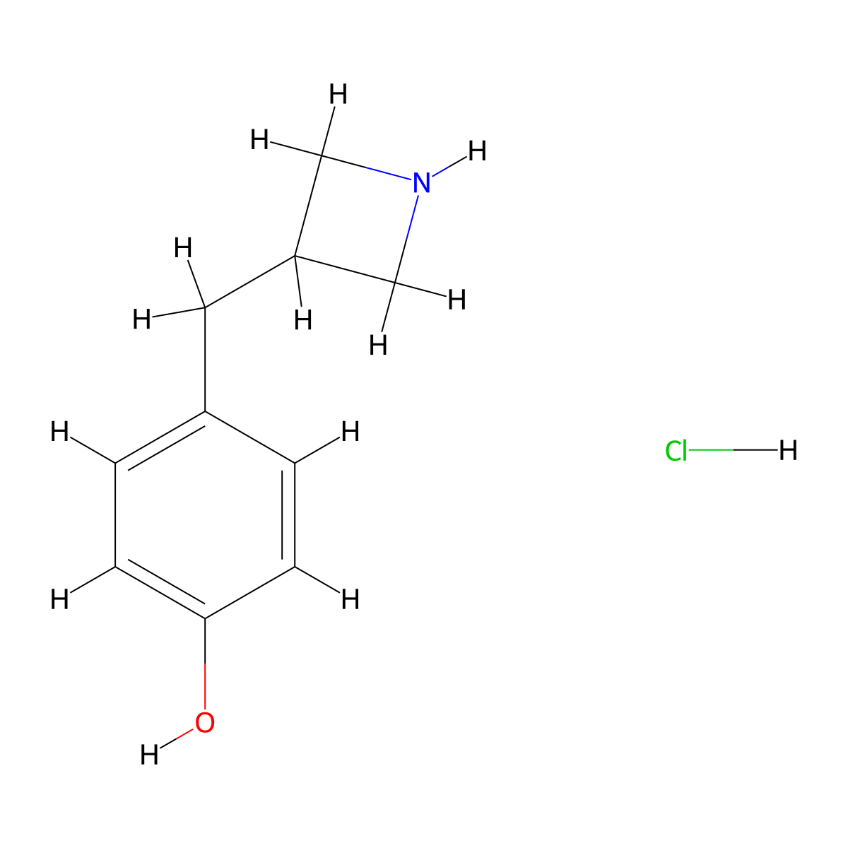 4-[(Azetidin-3-yl)methyl]phenol hydrochloride molecular structure, CAS 3026696-09-0