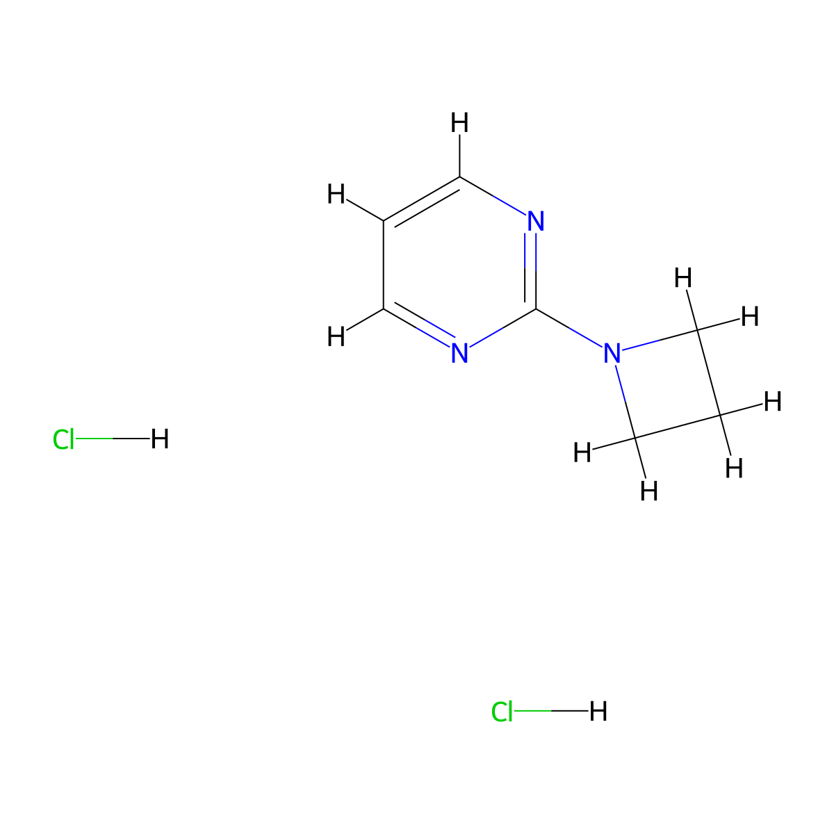 2-(Azetidin-1-yl)pyrimidine dihydrochloride molecular structure, CAS 3026696-17-0