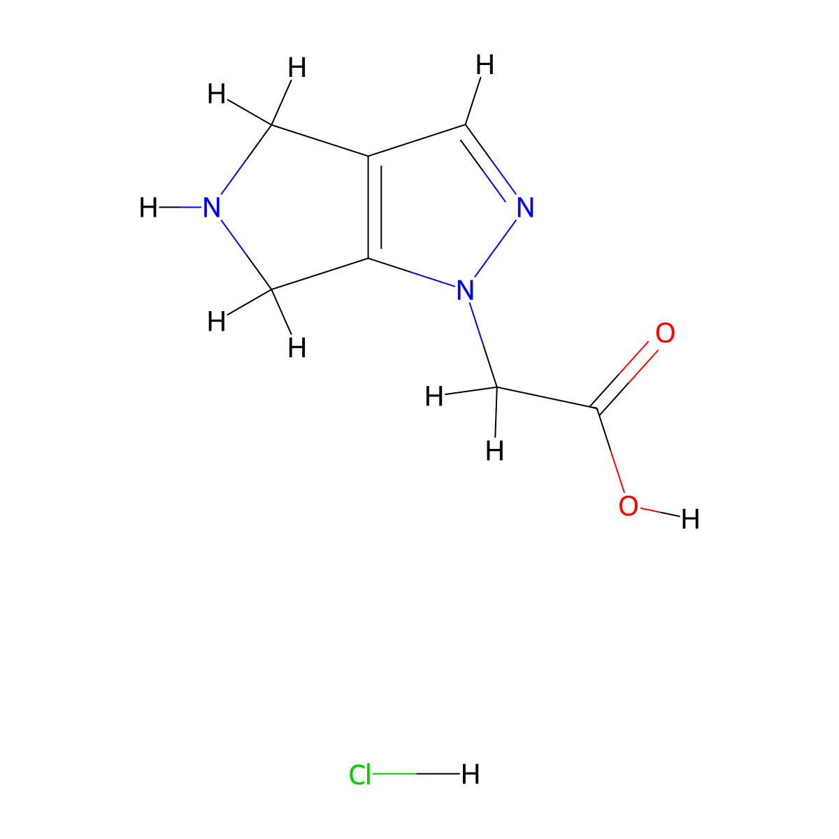 2-{1H,4H,5H,6H-pyrrolo[3,4-c]pyrazol-1-yl}acetic acid hydrochloride molecular structure, CAS 3026696-23-8
