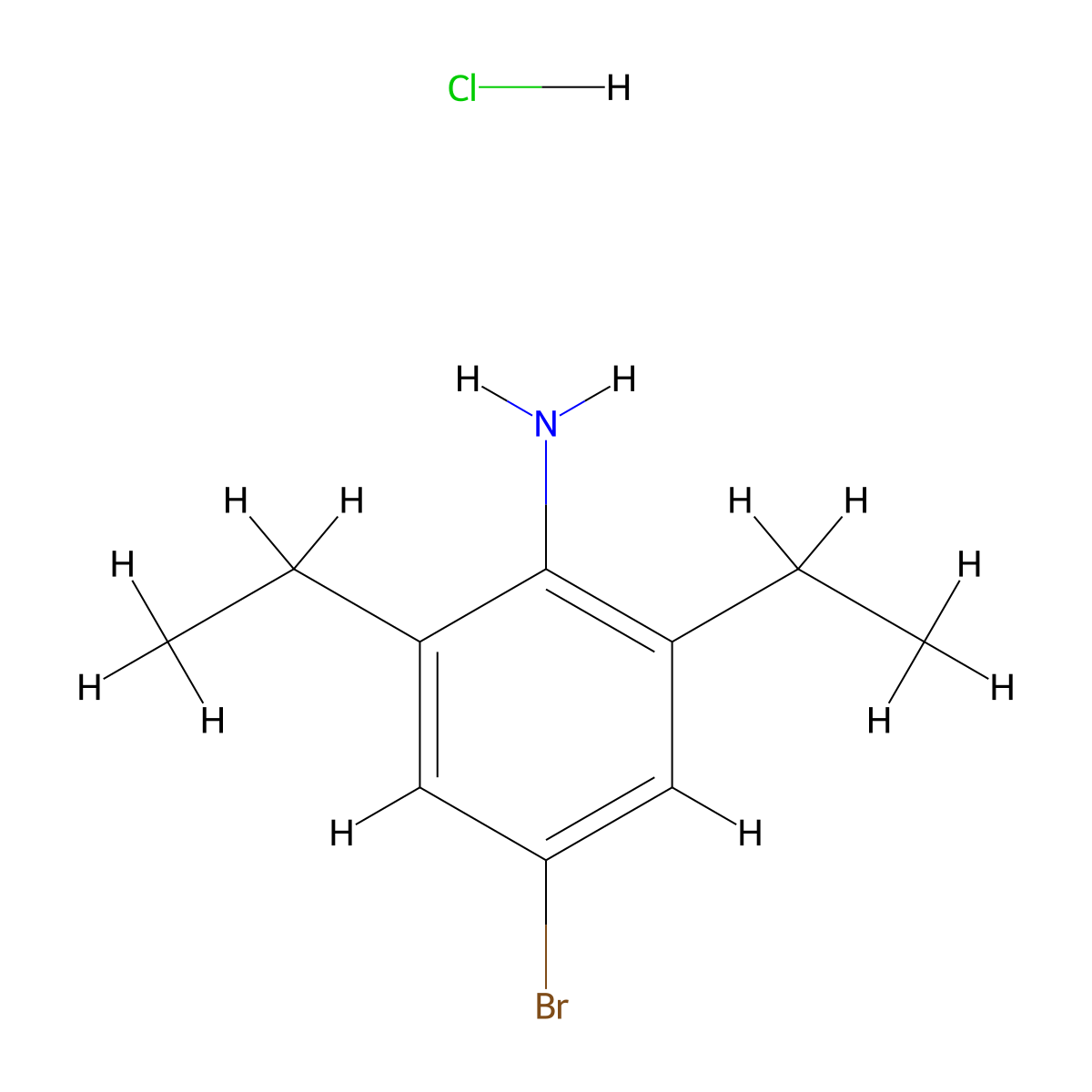 4-Bromo-2,6-diethylaniline hydrochloride molecular structure, CAS 3026696-28-3