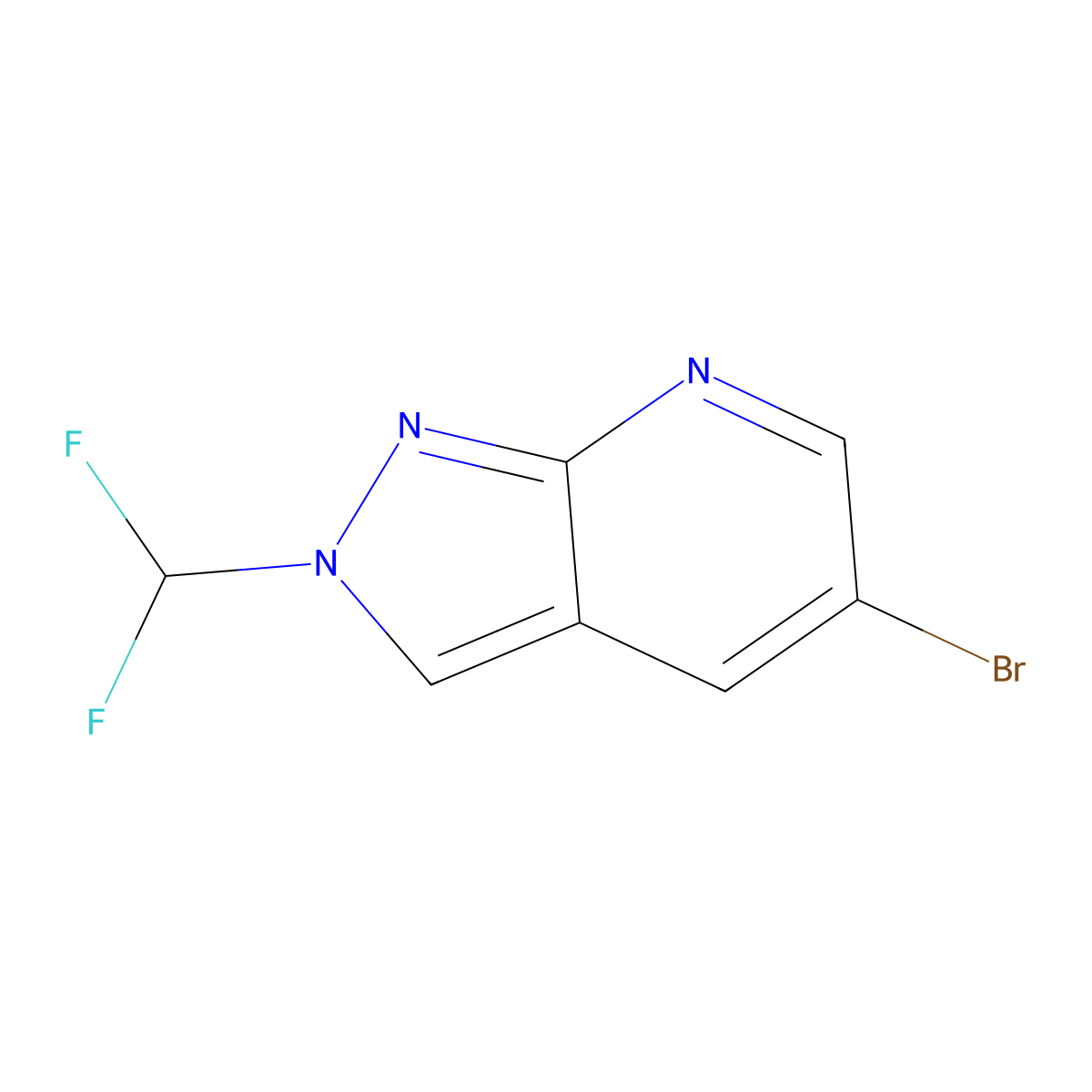 5-bromo-2-(difluoromethyl)-2H-pyrazolo[3,4-b]pyridine molecular structure, CAS 3026696-33-0