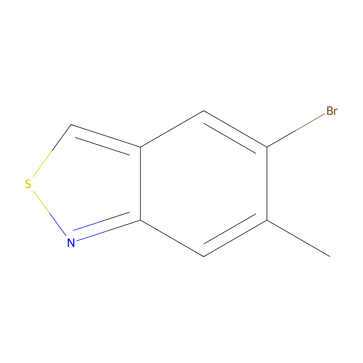 5-Bromo-6-methyl-2,1-benzothiazole molecular structure, CAS 3026696-38-5