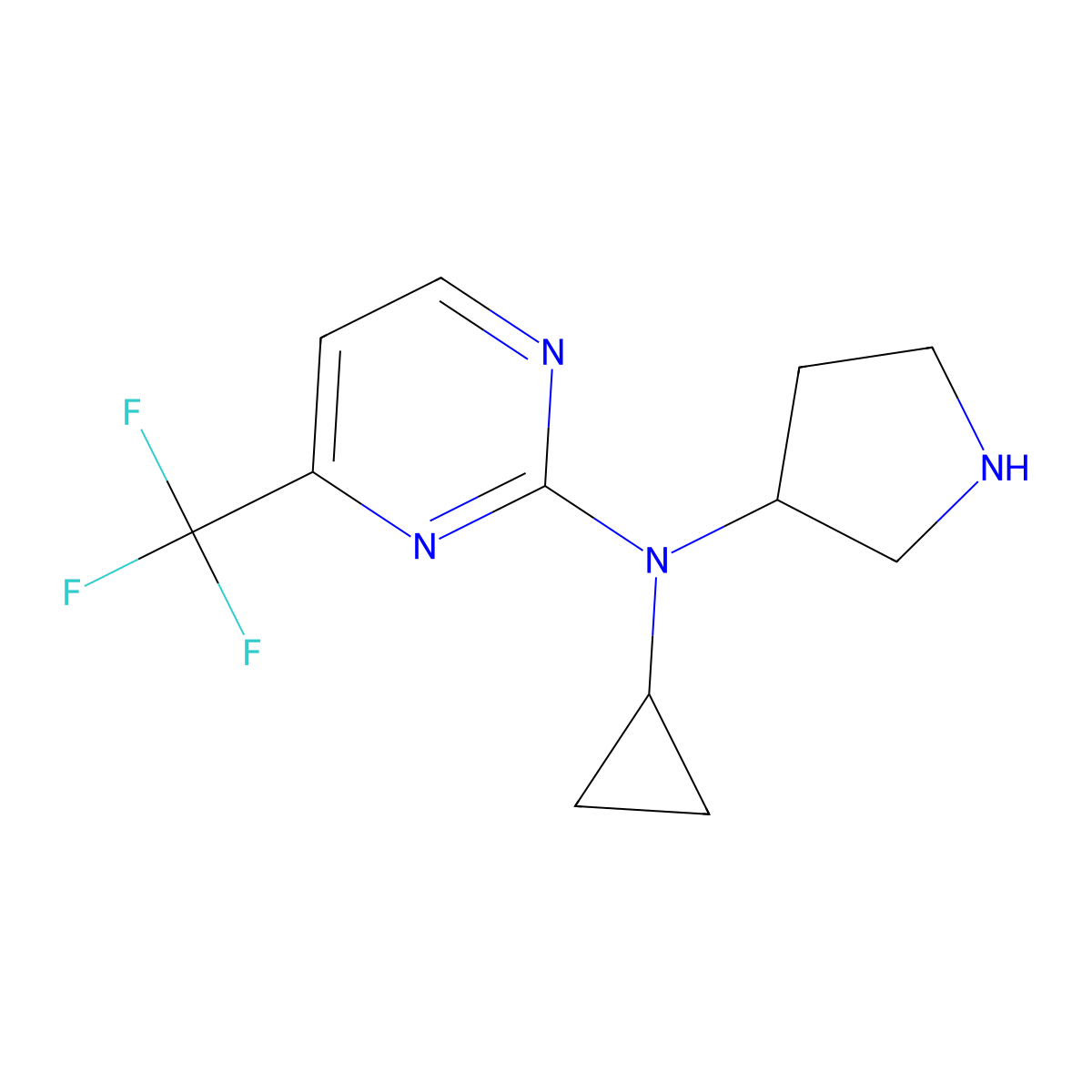 N-cyclopropyl-N-(pyrrolidin-3-yl)-4-(trifluoromethyl)pyrimidin-2-amine molecular structure, CAS 3026696-48-7