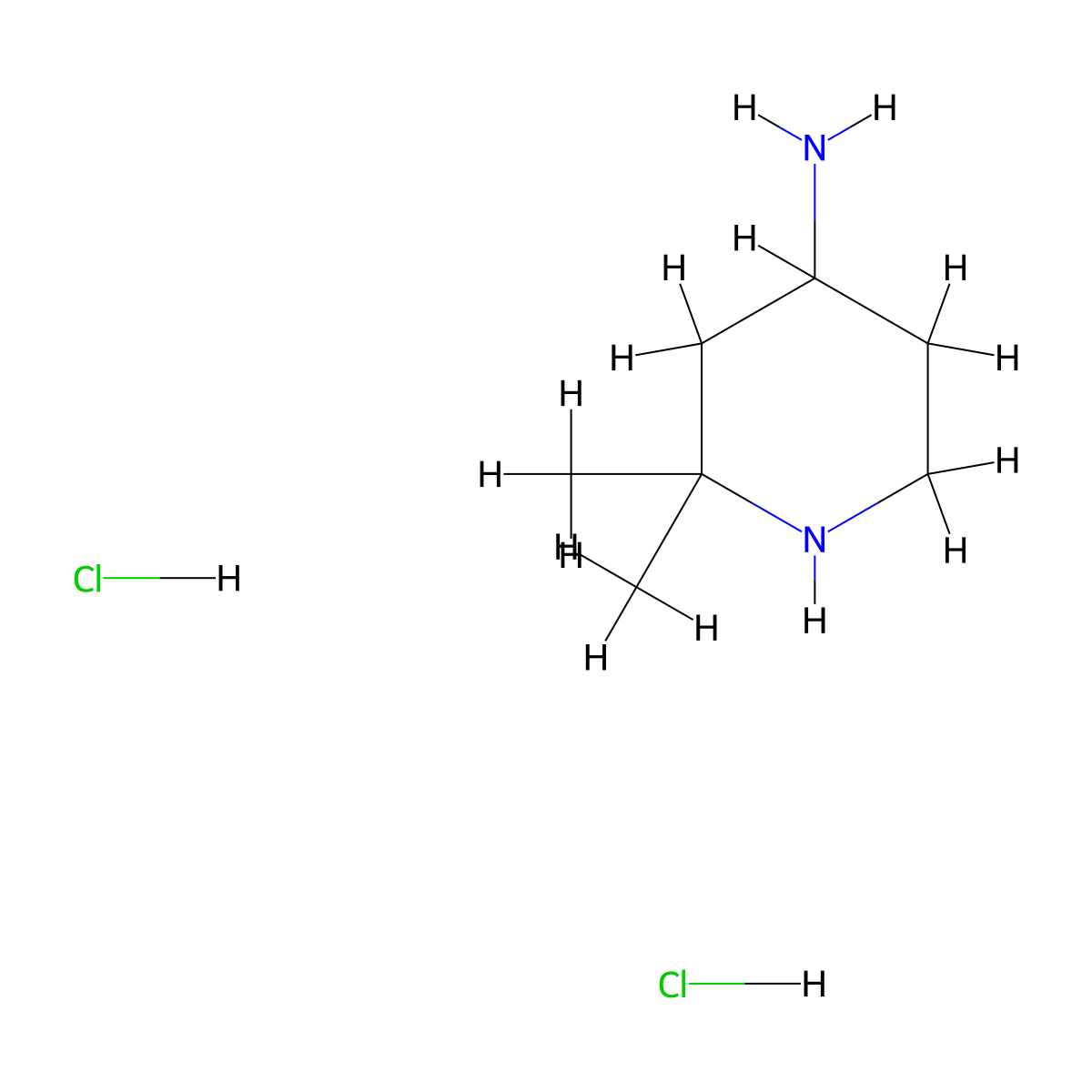 2,2-Dimethylpiperidin-4-amine dihydrochloride molecular structure, CAS 3026696-61-4
