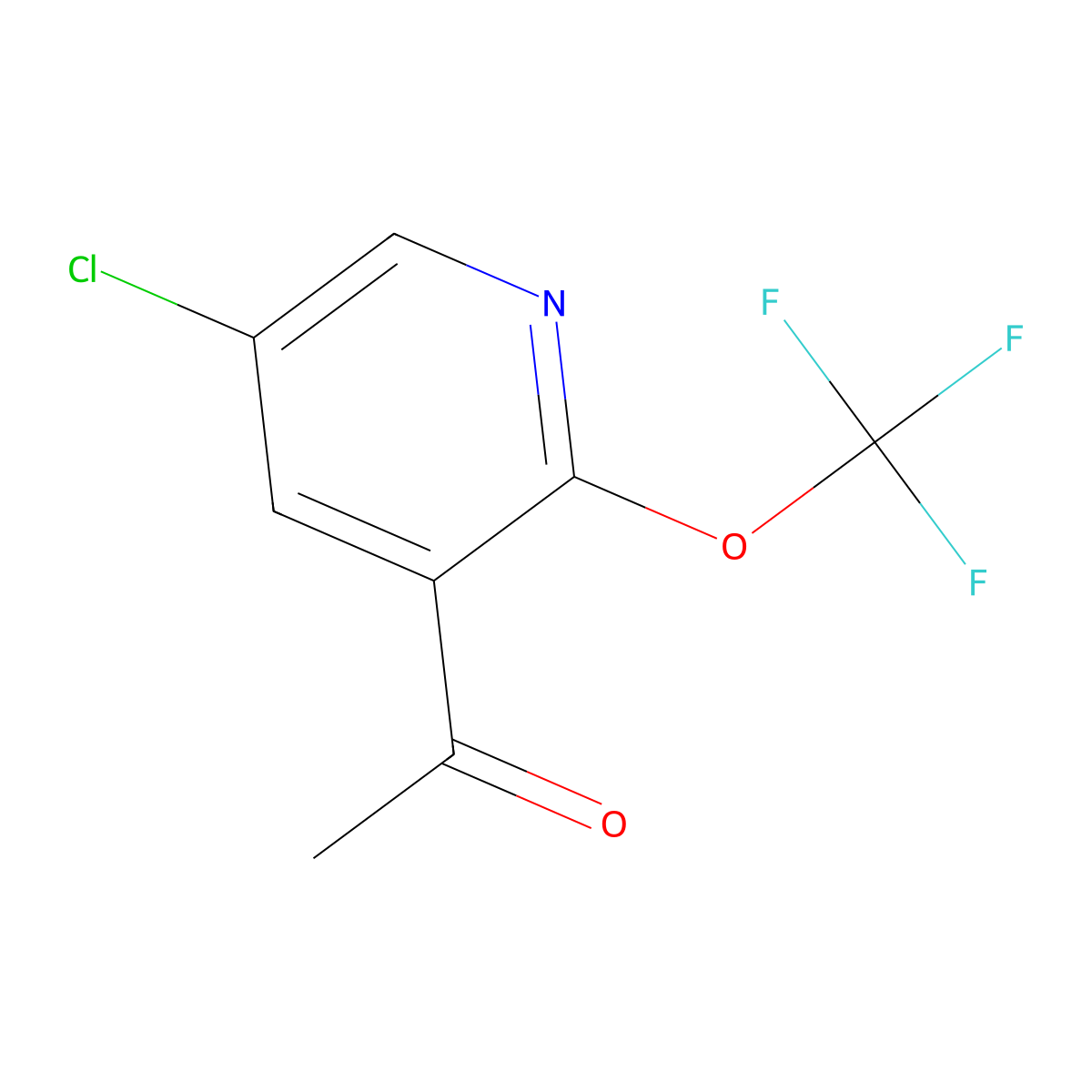1-[5-Chloro-2-(trifluoromethoxy)-3-pyridinyl]ethanone molecular structure, CAS 3026696-67-0