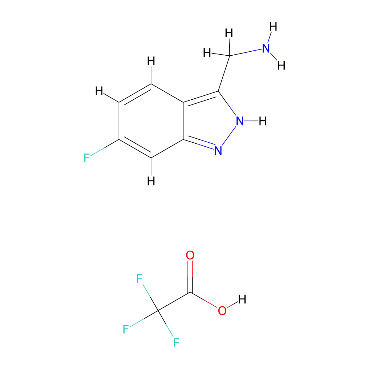 1-(6-fluoro-1H-indazol-3-yl)methanamine; trifluoroacetic acid molecular structure, CAS 3026696-69-2