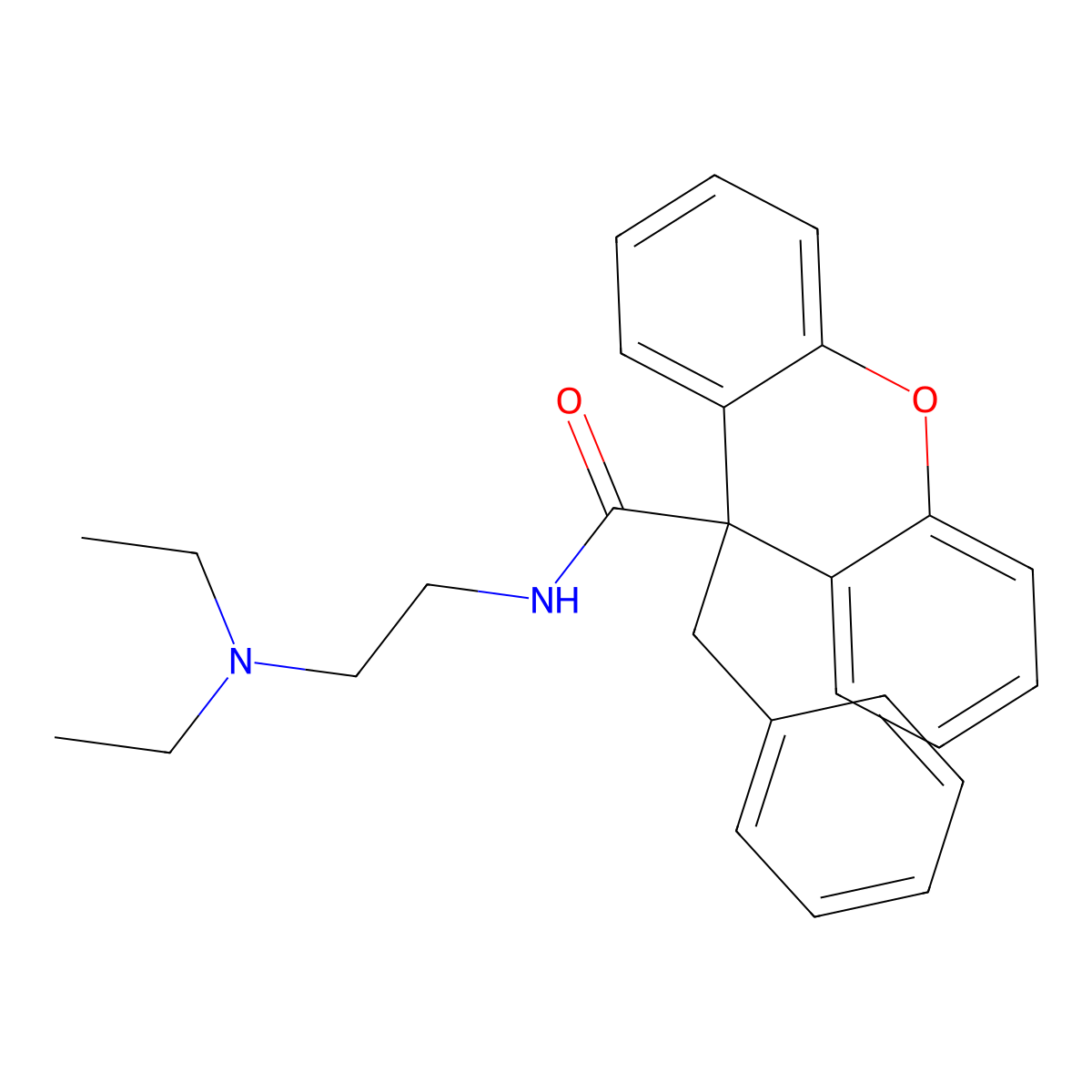9-Benzyl-N-(2-(diethylamino)ethyl)-9H-xanthene-9-carboxamide molecular structure, CAS 3026696-70-5