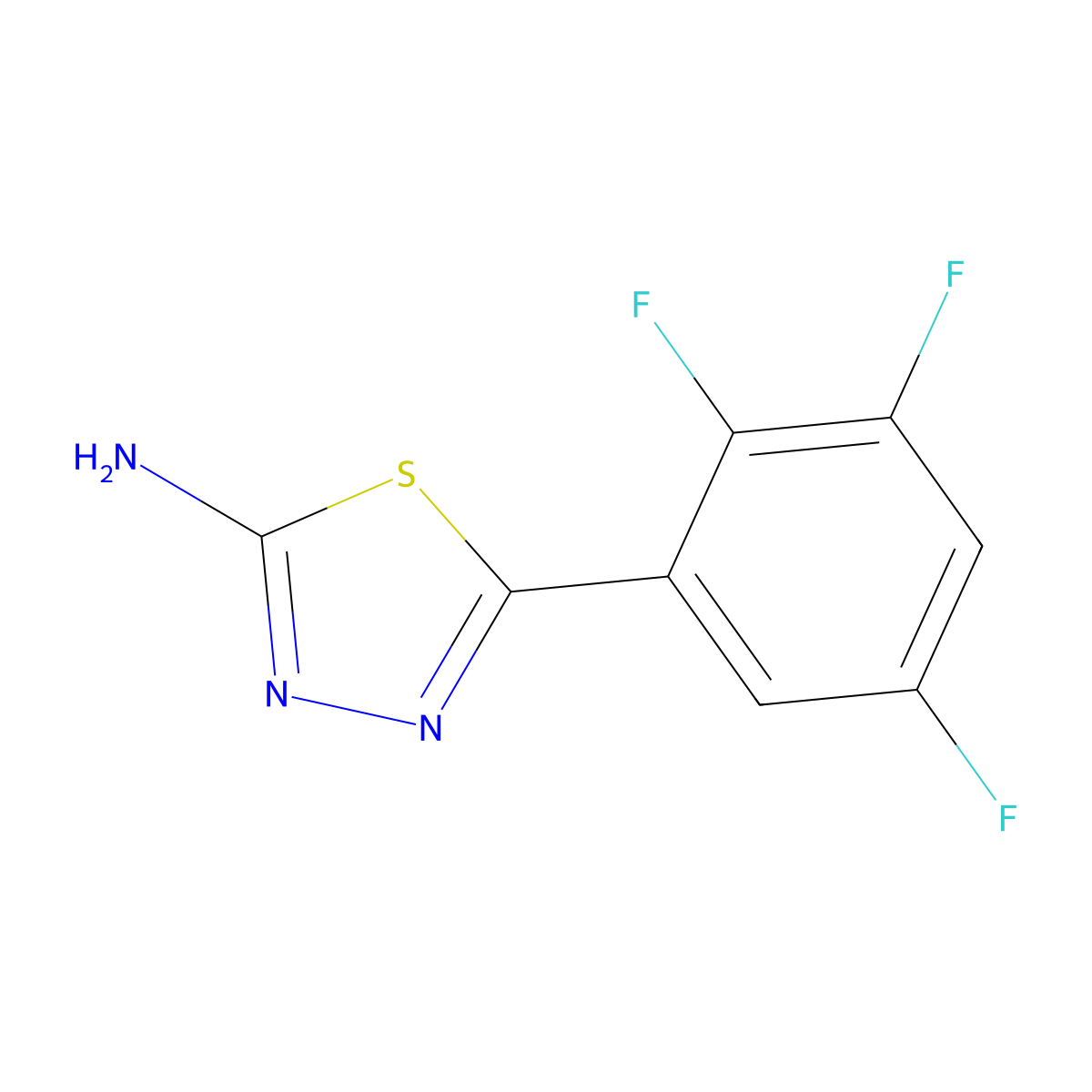 5-(2,3,5-Trifluorophenyl)-1,3,4-thiadiazol-2-amine molecular structure, CAS 3026696-77-2