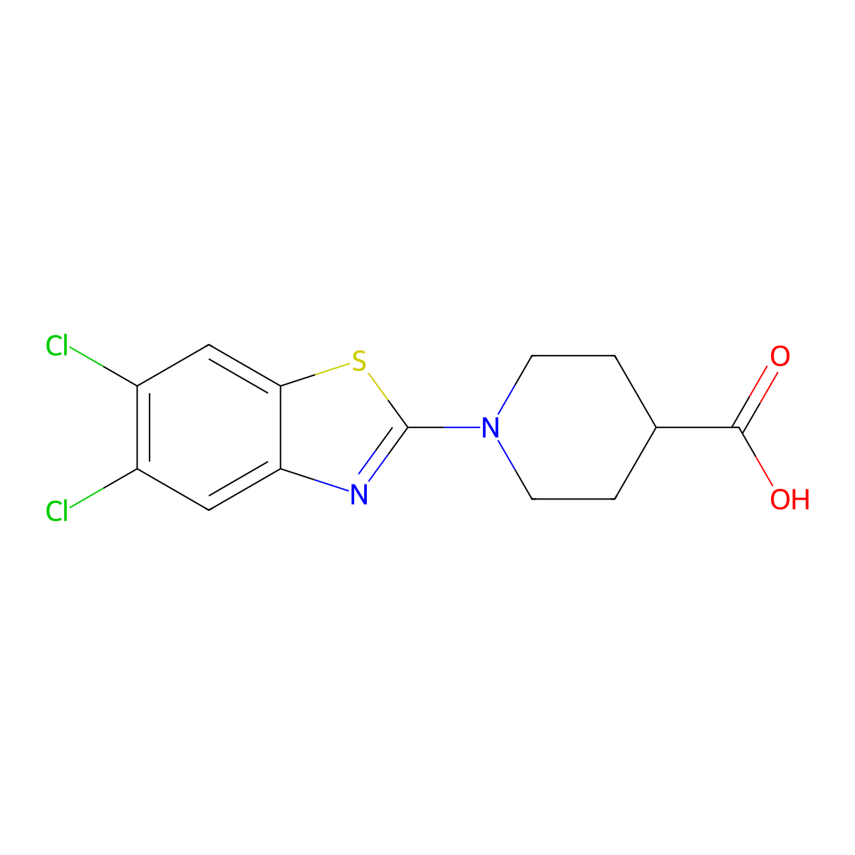 1-(5,6-Dichlorobenzo[D]thiazol-2-YL)piperidine-4-carboxylic acid molecular structure, CAS 3026696-81-8