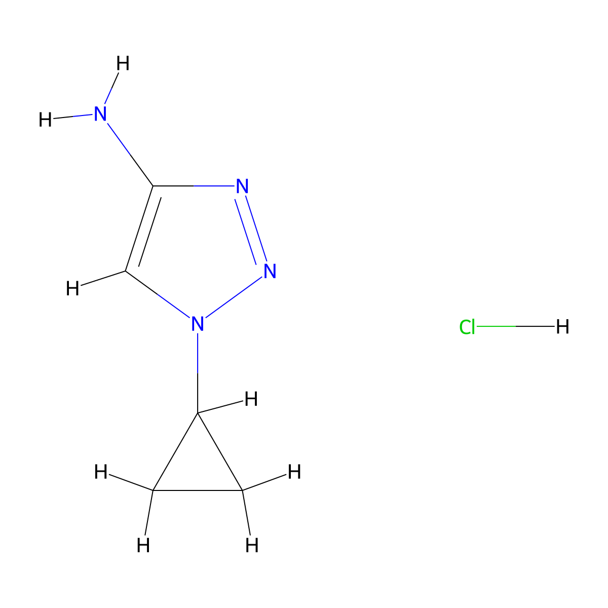 1-Cyclopropyltriazol-4-amine;hydrochloride molecular structure, CAS 3026696-84-1