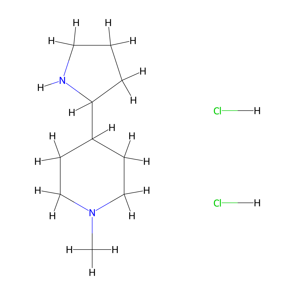 1-Methyl-4-(pyrrolidin-2-yl)piperidine dihydrochloride molecular structure, CAS 3026696-91-0