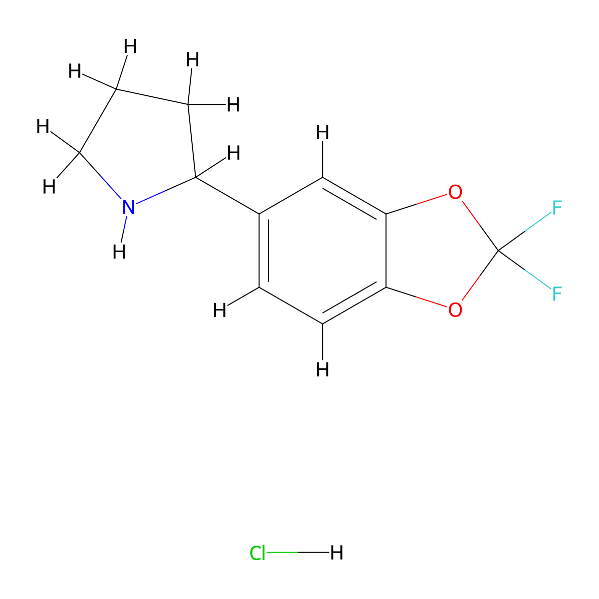 2-(2,2-Difluorobenzo[d][1,3]dioxol-5-yl)pyrrolidine hydrochloride molecular structure, CAS 3026697-02-6