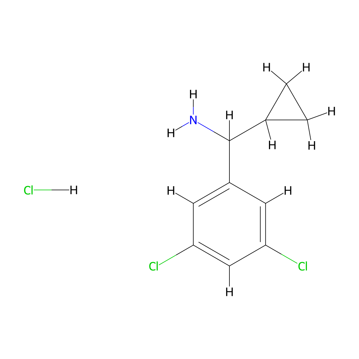 Cyclopropyl(3,5-dichlorophenyl)methanamine hydrochloride molecular structure, CAS 3026697-03-7