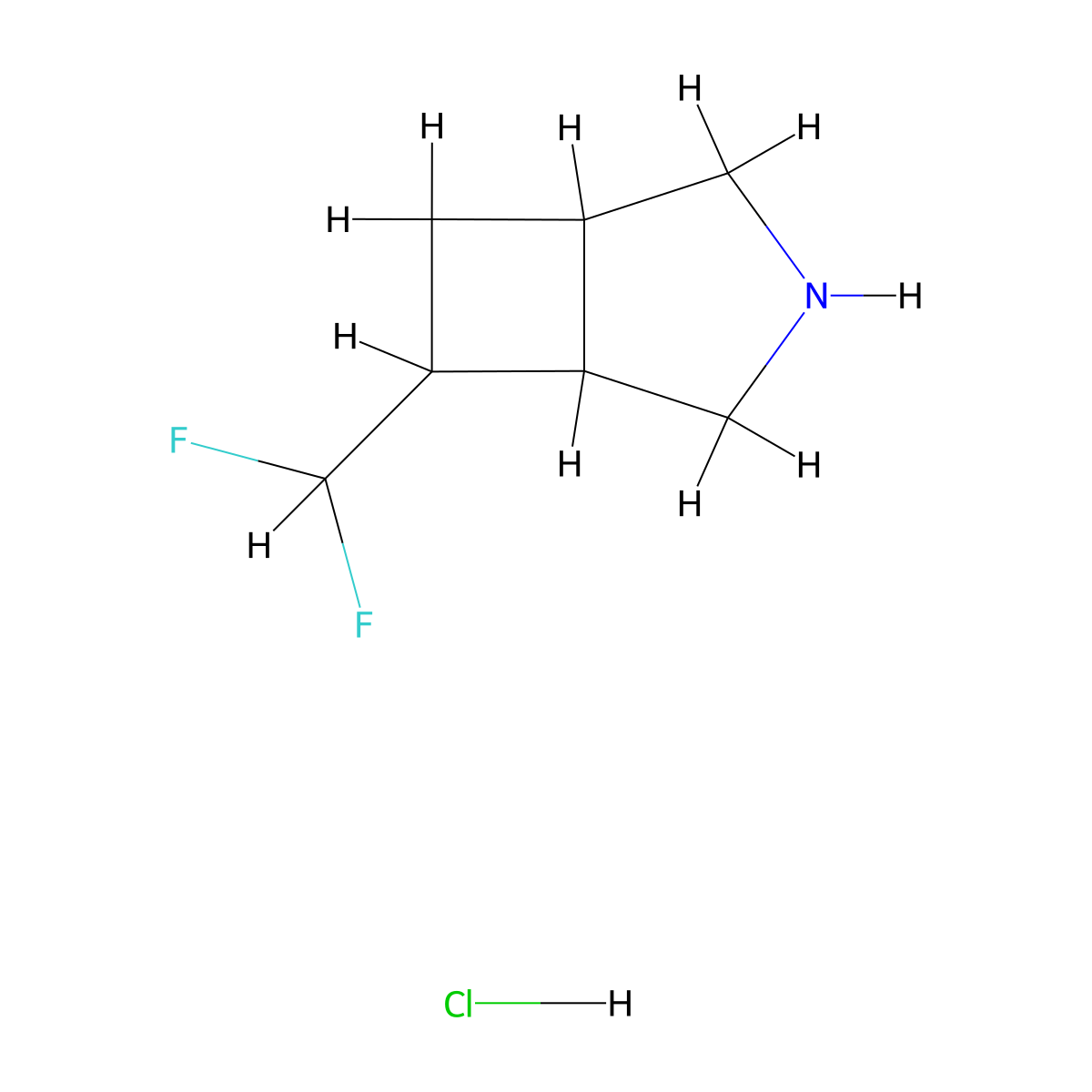 6-(Difluoromethyl)-3-azabicyclo[3.2.0]heptane hydrochloride molecular structure, CAS 3026697-05-9