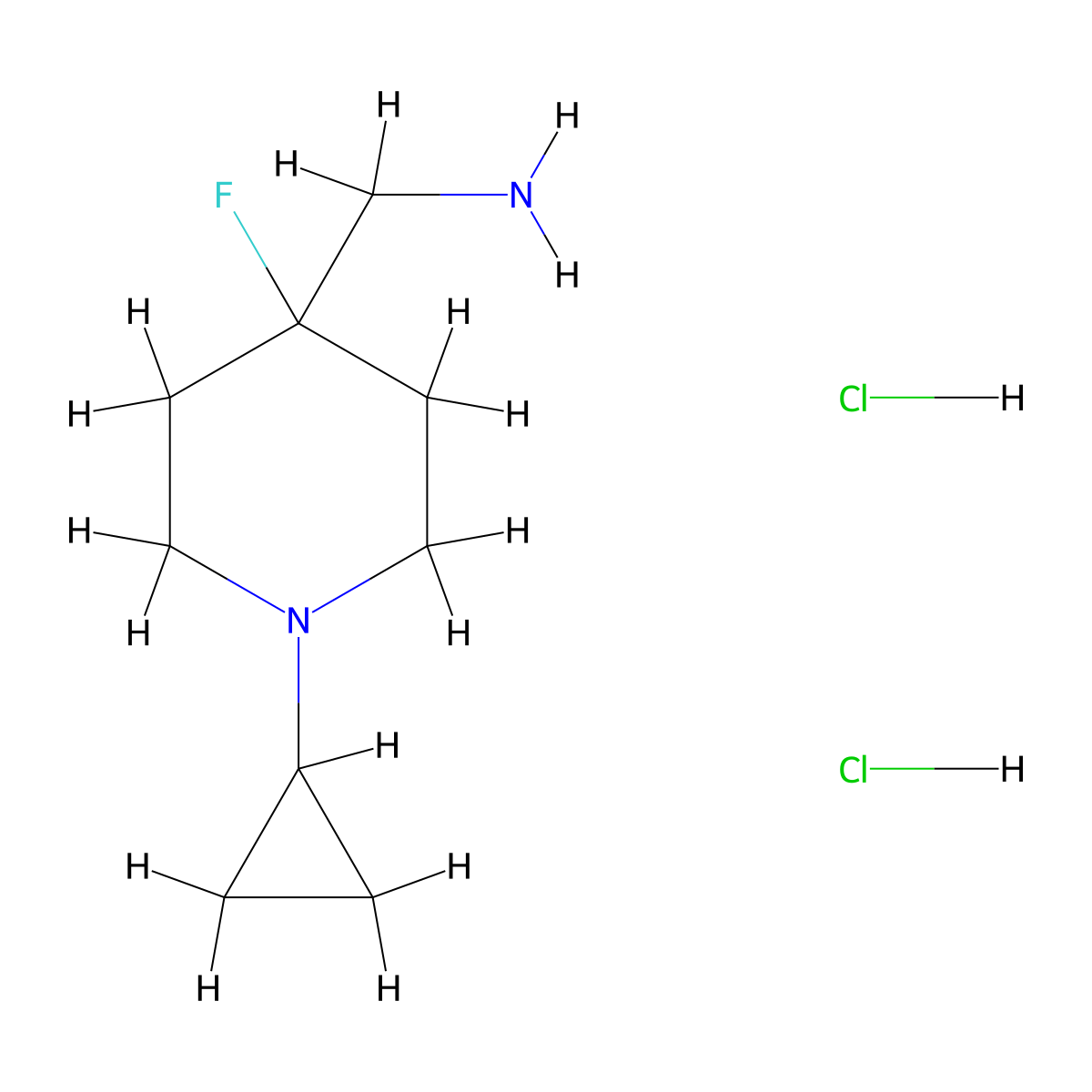 1-(1-Cyclopropyl-4-fluoropiperidin-4-yl)methanamine dihydrochloride molecular structure, CAS 3026697-10-6