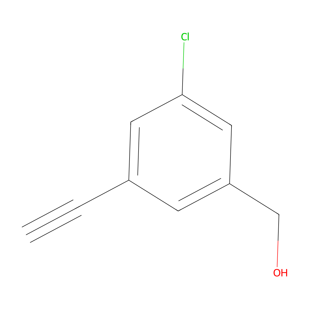 (3-Chloro-5-ethynylphenyl)methanol molecular structure, CAS 3026697-13-9