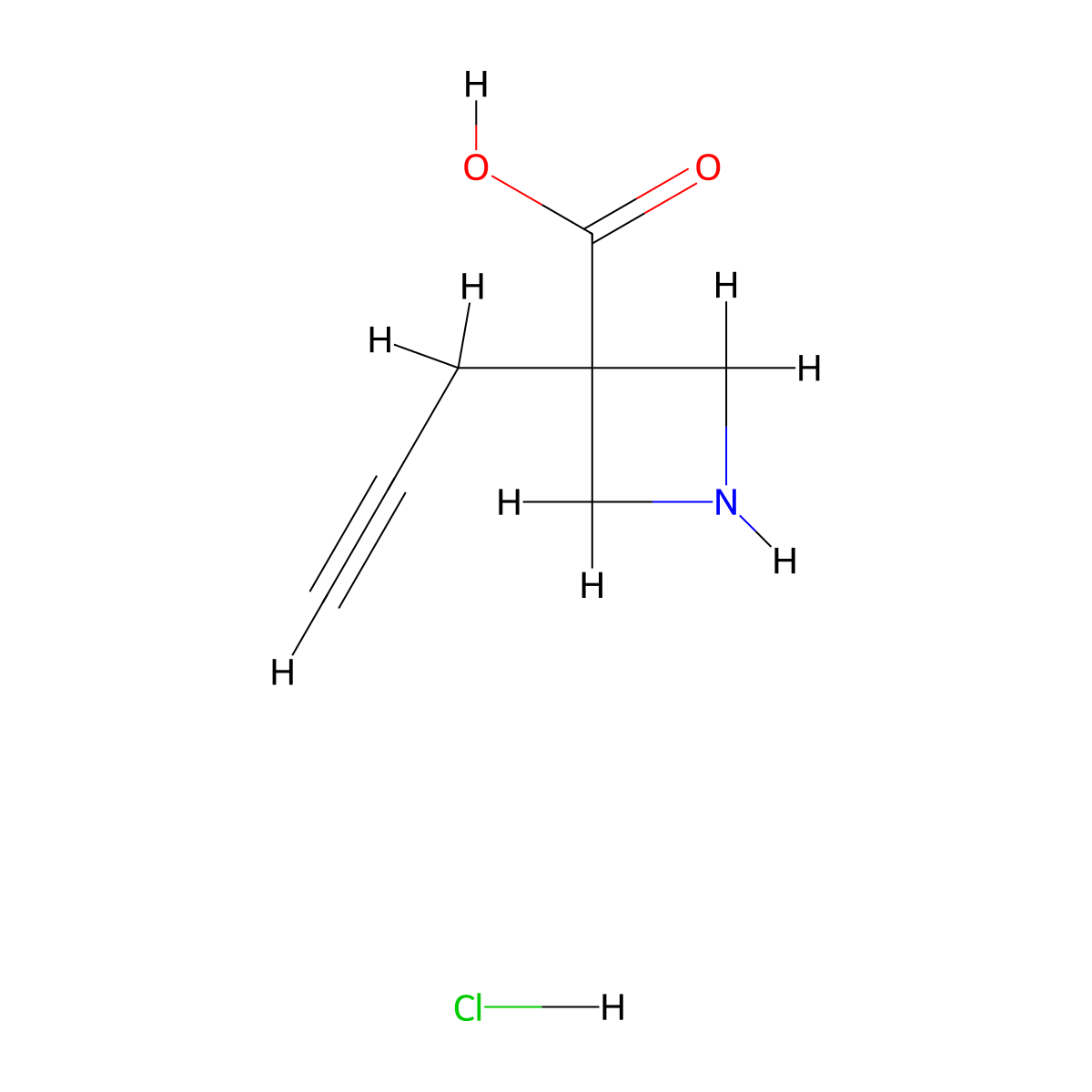 3-Prop-2-ynylazetidine-3-carboxylic acid;hydrochloride molecular structure, CAS 3026697-14-0