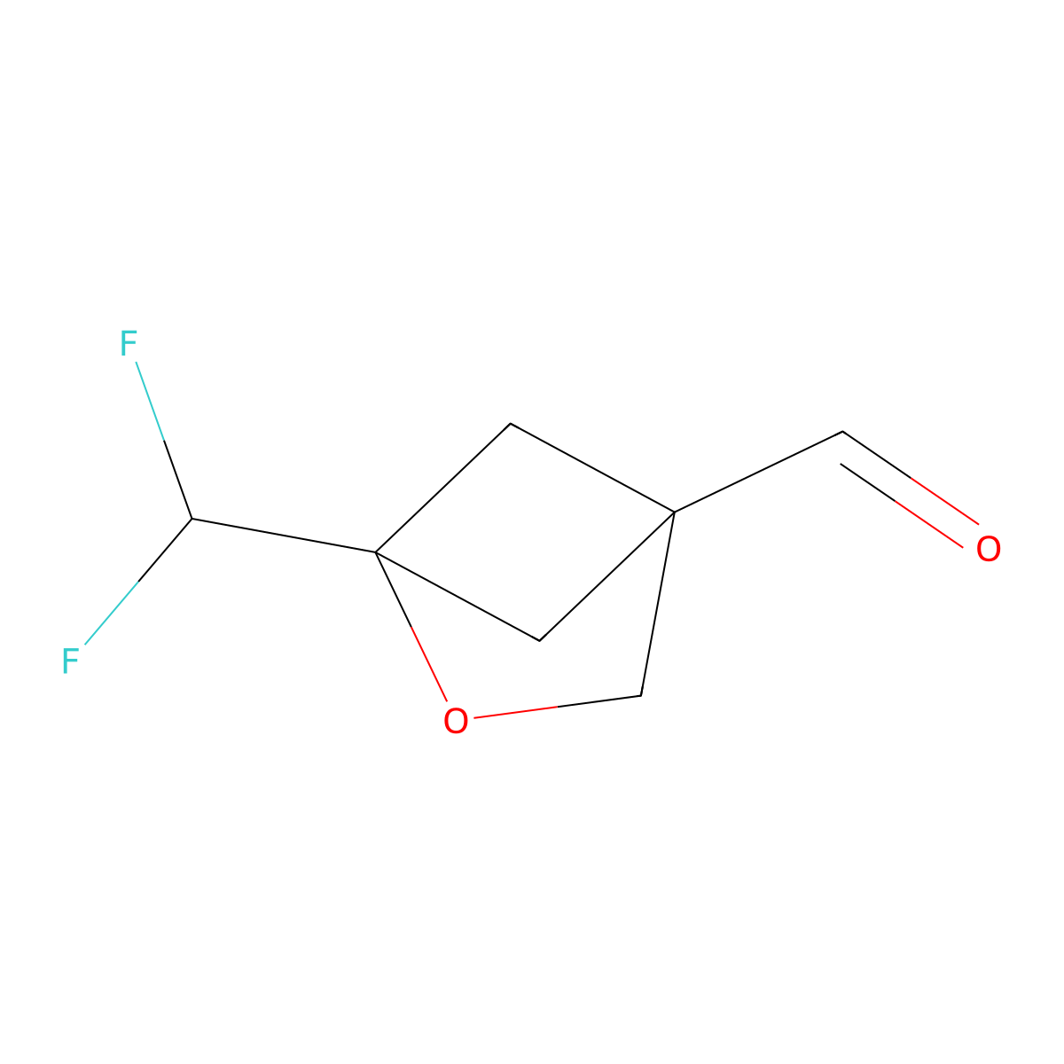 1-(Difluoromethyl)-2-oxabicyclo[2.1.1]hexane-4-carbaldehyde molecular structure, CAS 3026697-20-8