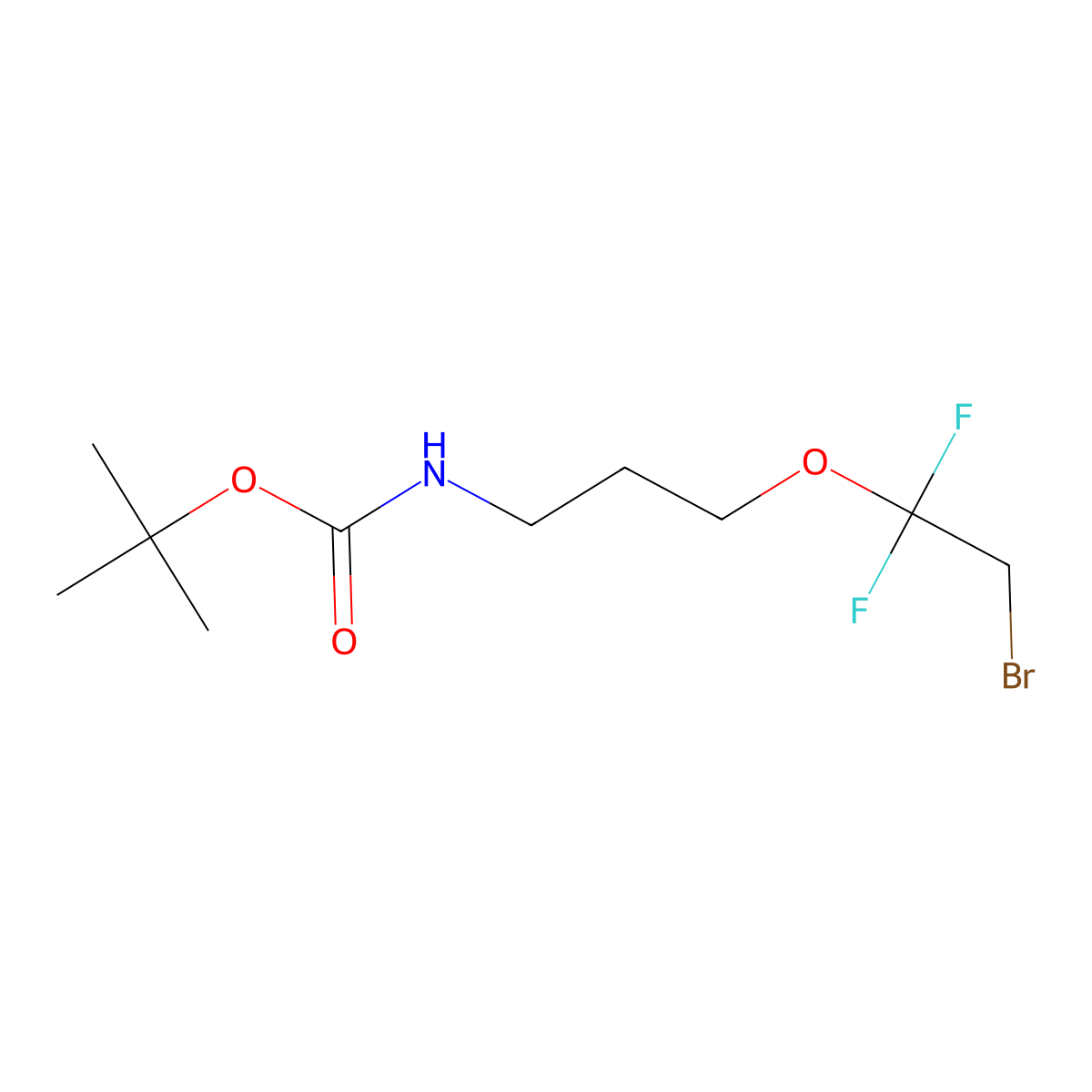 tert-butyl N-[3-(2-bromo-1,1-difluoroethoxy)propyl]carbamate molecular structure, CAS 3026697-23-1